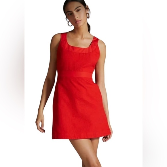 NWT Anthropologie Red Maeve Sleeveless Scoop-neck Mini Dress - Picture 2 of 14